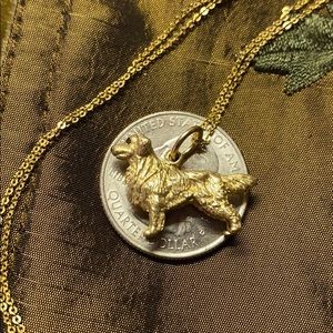 14k golden retriever pendant